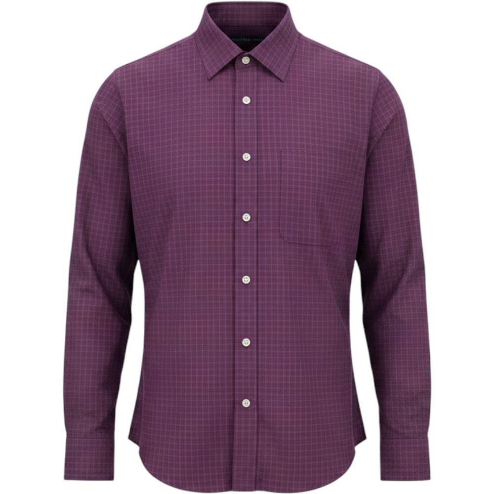 Saks Fifth Avenue  Purple Micro Check Cotton Button Down Shirt Casual Mens Small